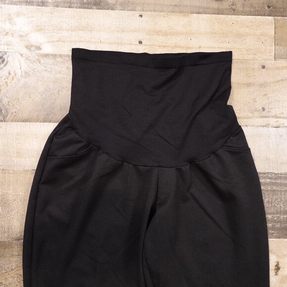 Motherhood Maternity Secret Fit Belly Wide Leg Pants Women’s 1X Black - Picture 2 of 10